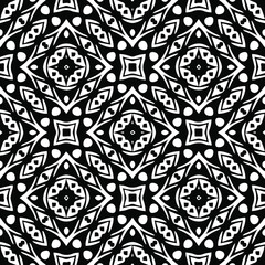 Geometric vector pattern with triangular elements. Seamless abstract ornament for wallpapers and backgrounds. Black and white patterns..
