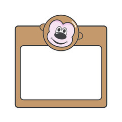 Monkey frame on blank card
