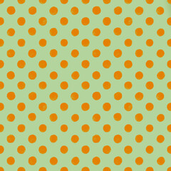 Bright Orange and Teal Whimsical Polka Dots