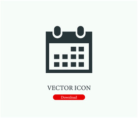 Calendar vector icon. Editable stroke. Symbol in Line Art Style for Design, Presentation, Website or Apps Elements, Logo. Pixel vector graphics - Vector