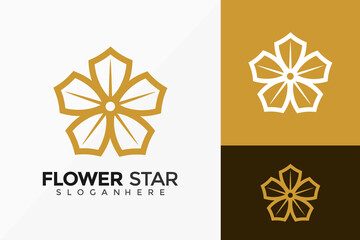 Royal Flower Star Logo Vector Design. Abstract emblem, designs concept, logos, logotype element for template.