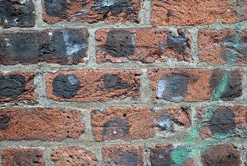 Close Up of  Brick Wall with Rough Textured Surface 