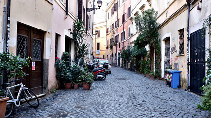 Obraz premium Narrow street of medieval ancient tuff city Pitigliano, travel Italy background