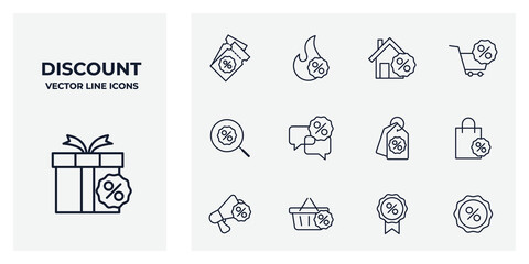 Set of Discount icon. Discount pack symbol template for graphic and web design collection logo vector illustration
