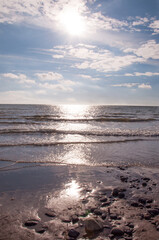 Summertime beach on the coast.