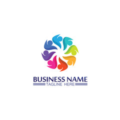 succes logo team work brand and business logo, vector community, unity colorful and friendship , partner teamwork care logo