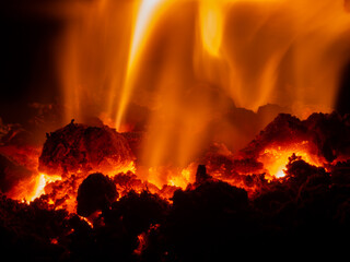 hot embers of burning coal