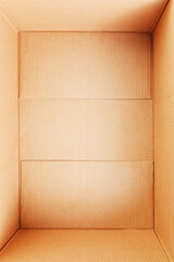 Empty cardboard box, inside view pen cardboard box