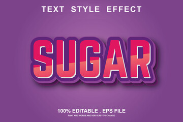 sugar text effect editable