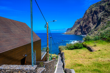 Jardim do Mar - Village with Promenade at beautiful coast of Madeira island, Calheta, Portugal.