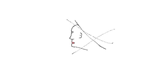 abstract male face on white background