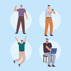 four businessmen workers