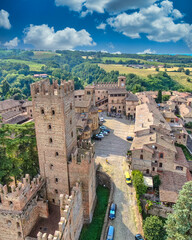 Obraz premium Drone view from Castell'arquato italy
