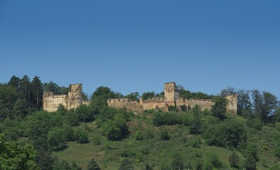 Fototapeta na wymiar medieval fortress in Saschiz, Romania 