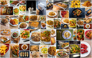 Chinese Food Dinners Collage