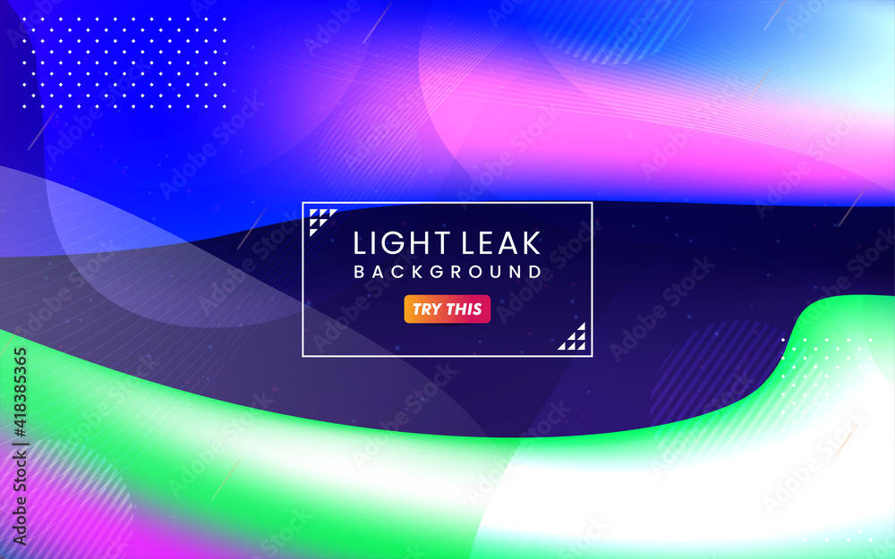 Poster abstract colorful light leak background. modern dynamic background usable for greeting card, banner,