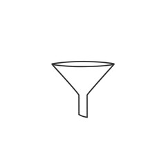 Filter line icon on white background. Vector flat