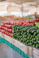Tomatoes and Cucumbers from market in Tashkent, Uzbekistan