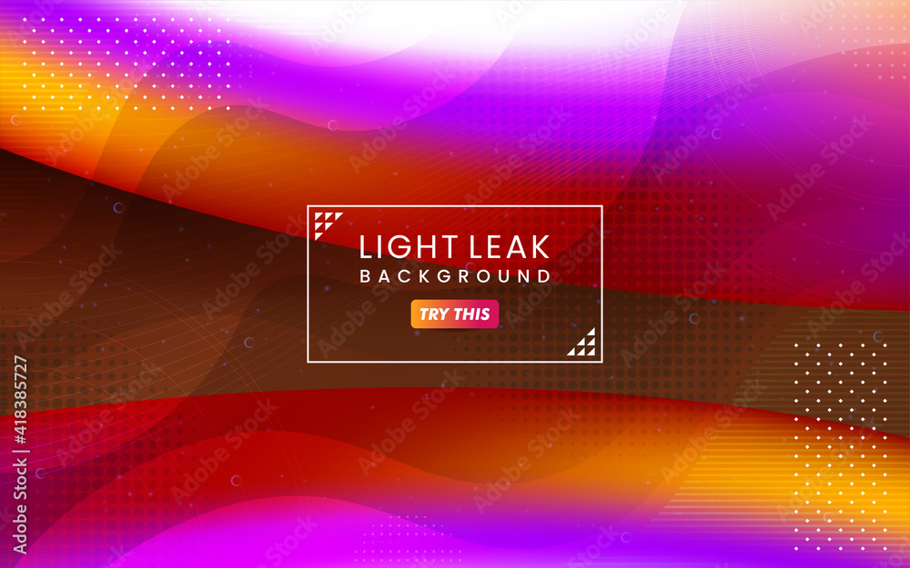 Poster abstract colorful light leak background. modern dynamic background usable for greeting card, banner,