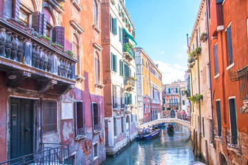 View between the canals of Venice, Italy