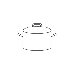 Cooking pot or stockpot stock pot flat vector line icon cooking