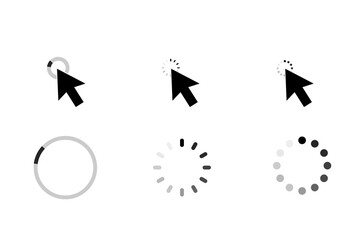 Set of flat modern cursor icons