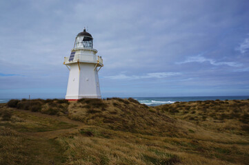 Fototapeta na wymiar Waipapa Point Lighthouse in New Zealand