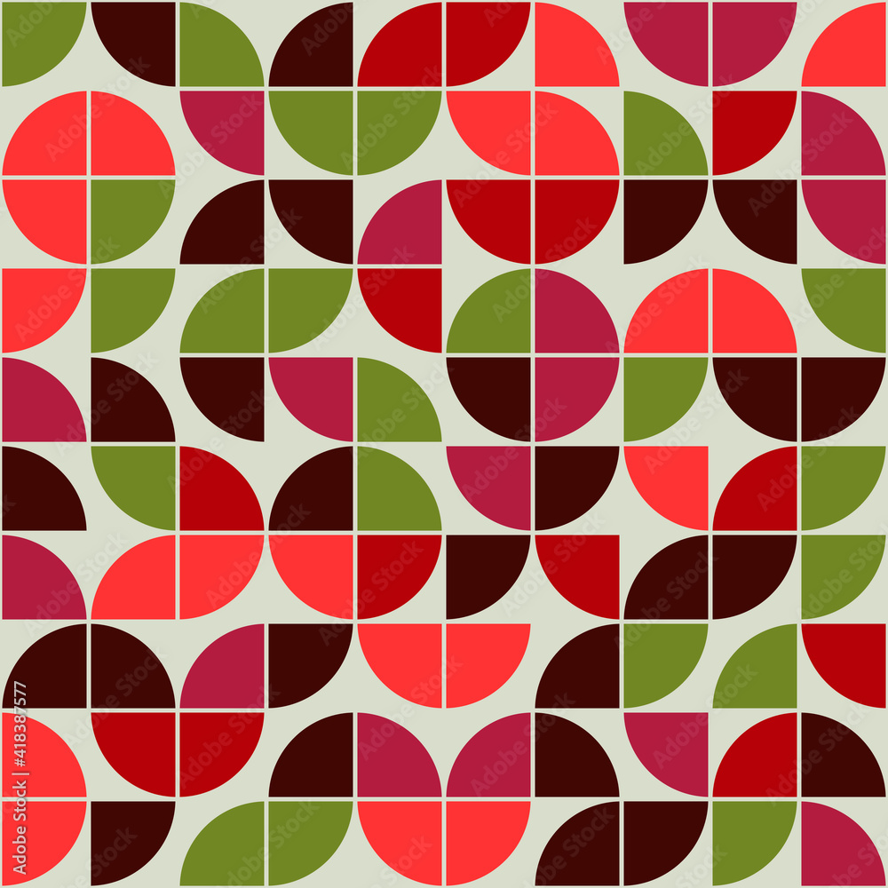 Aufkleber Raspberry Quarters Vector Pattern. Vector Circles Quarters Pattern.