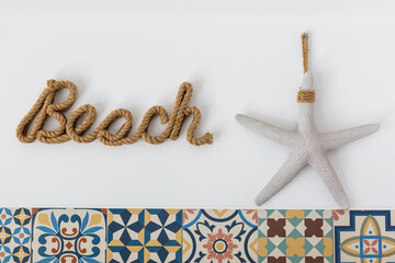 Rope hand drawn lettering Beach
