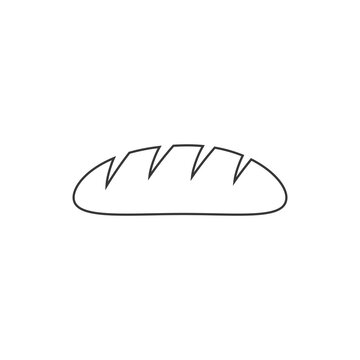 Bread line icon in flat style. Vector
