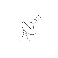 Satellite vector line icon, wireless satellite icon sign