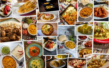 Assortment Indian Cusine Collage