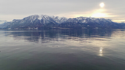 Views of Lake Leman from the town of Vevey.
