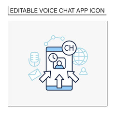 Rapid popularity line icon. Rapid growth user popularity.Arrows point to moderator. Communication concept. Isolated vector illustration. Editable stroke