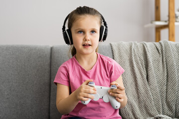 Addictive Child Kid Gamer Playing Video Game
