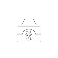 Fireplace line icon, logo white background vector sign