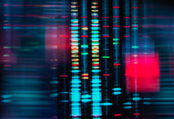 Digital screen showing DNA profile match