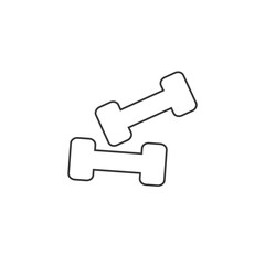 Dumbbells line icon isolated on white background vector