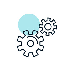 Gear outline icon. Teamwork sign