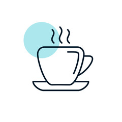 Coffee cup outline icon. Business sign
