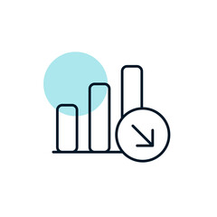 Decrease outline icon. Office sign