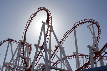 patterns and unique designs based upon a silhouette of a spectacular roller coaster