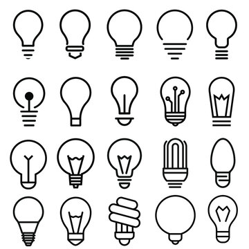 light bulb icon vector set. light illustration sign collection. electricity symbol.