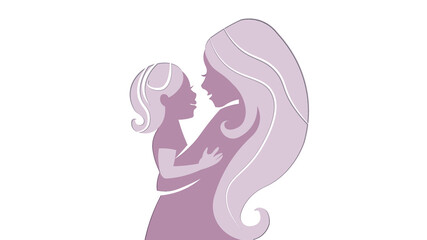 Mom and daughter eps 10 paper cut
