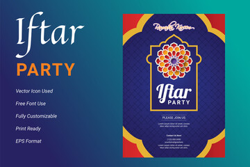 Ifter Party invitation flyer design. Ramadan flyer for ifter party and seminar. Iftar party celebration poster, banner, ramadan flyer, ifter party 2021