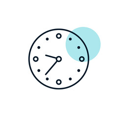 Clock outline icon. Workspace sign