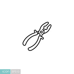 Pliers vector icon. Construction, repair sign
