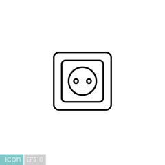 Electric outlet vector flat icon