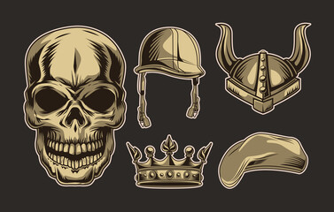 skull and accessories