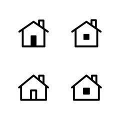 Set of house vector icons. Homes clipart symbols. Home pictogram collection.